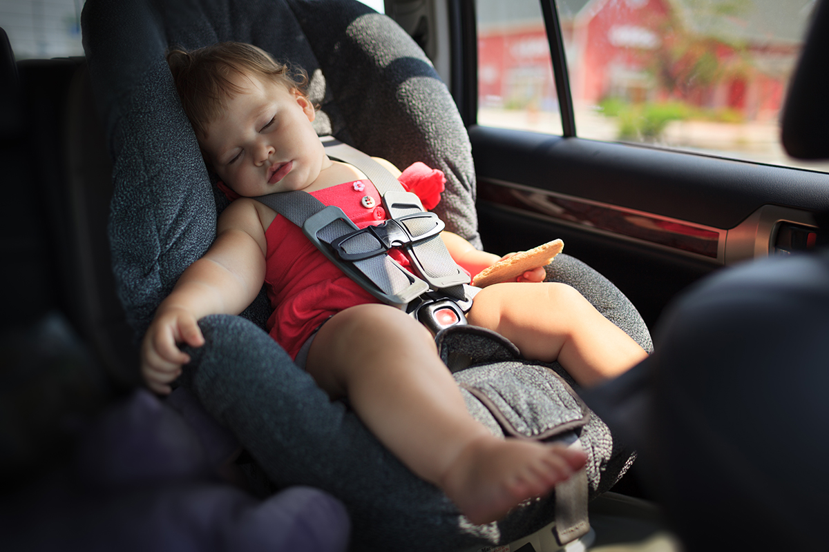 Toddler,Girl,Sleeping,In,Child,Car,Seat.
